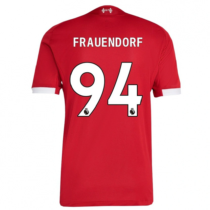 Danxen Mænd Melkamu Frauendorf #94 Rød Hvid Hjemmebane Spillertrøjer 2025/26 Trøje T-Shirt