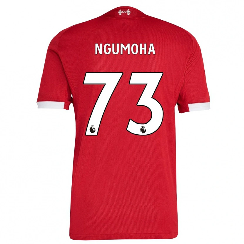 Danxen Mænd Rio Ngumoha #73 Rød Hvid Hjemmebane Spillertrøjer 2025/26 Trøje T-Shirt