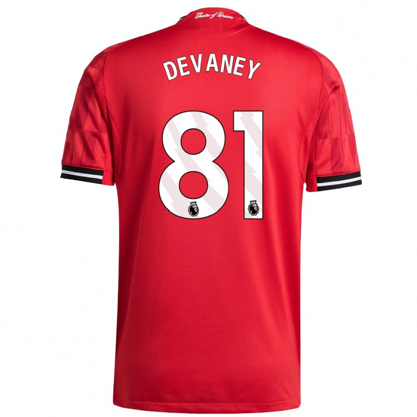 Danxen Mænd Jacob Devaney #81 Rød Sort Hvid Hjemmebane Spillertrøjer 2025/26 Trøje T-Shirt