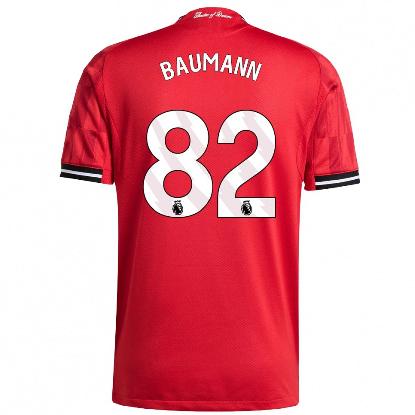 Danxen Mænd Zach Baumann #82 Rød Sort Hvid Hjemmebane Spillertrøjer 2025/26 Trøje T-Shirt