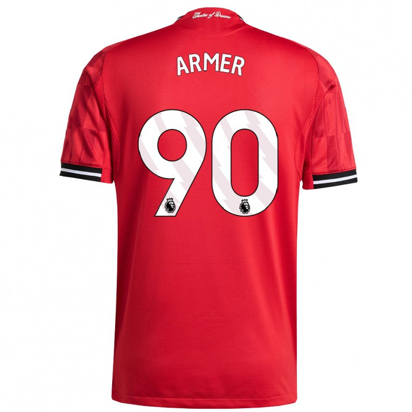 Danxen Mænd Daniel Armer #90 Rød Sort Hvid Hjemmebane Spillertrøjer 2025/26 Trøje T-Shirt