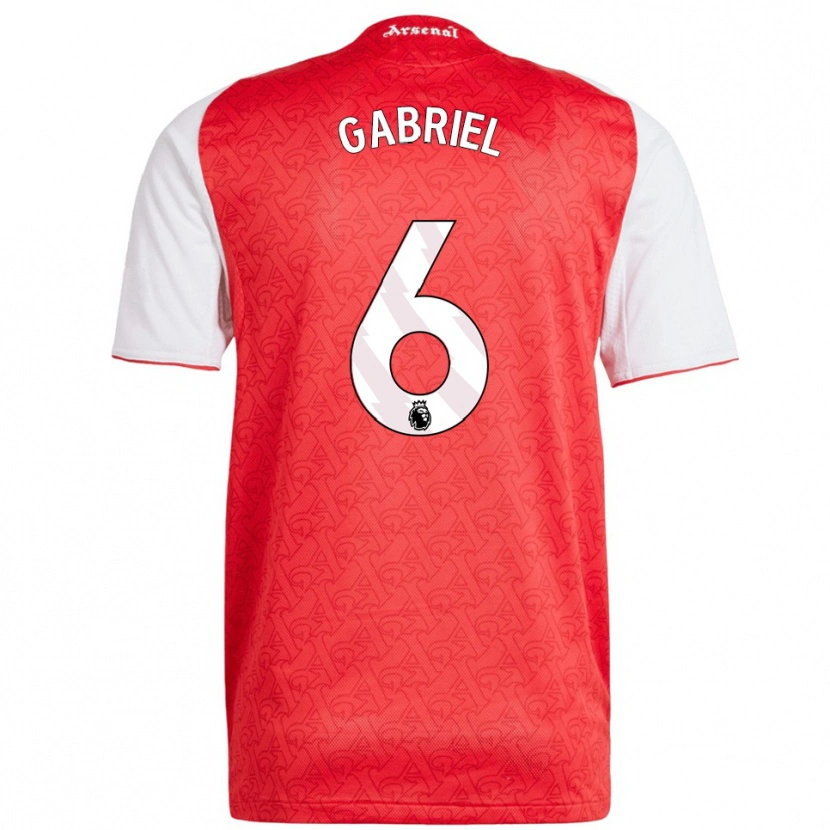 Danxen Mænd Gabriel Magalhães #6 Rød Hvid Hjemmebane Spillertrøjer 2025/26 Trøje T-Shirt