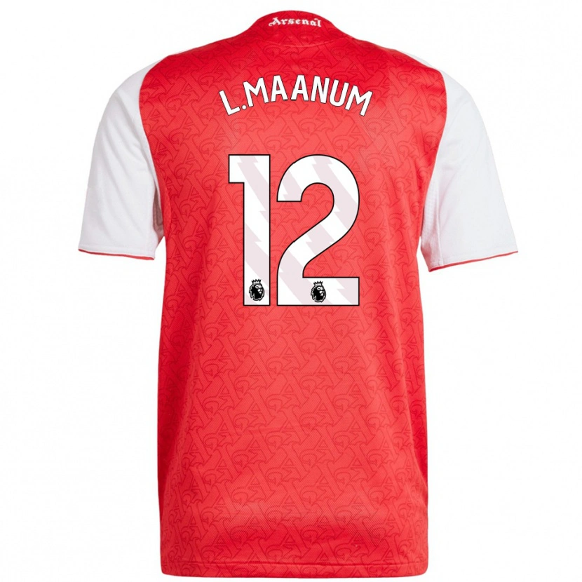 Danxen Mænd Frida Maanum #12 Rød Hvid Hjemmebane Spillertrøjer 2025/26 Trøje T-Shirt