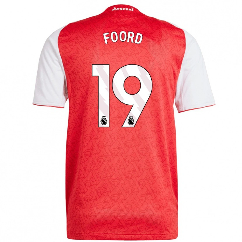 Danxen Mænd Caitlin Foord #19 Rød Hvid Hjemmebane Spillertrøjer 2025/26 Trøje T-Shirt