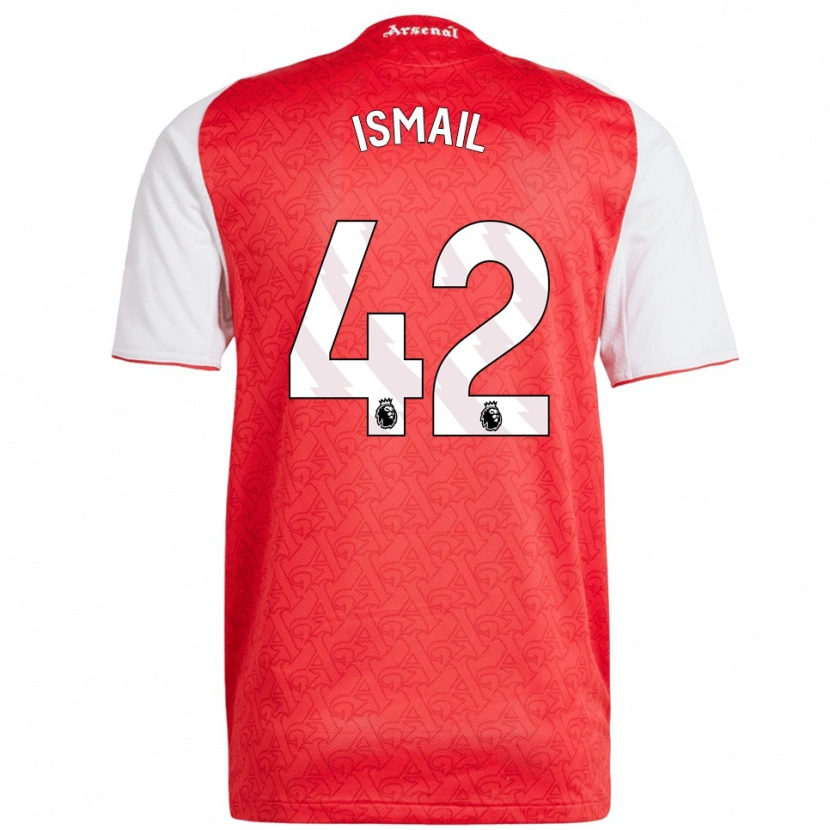 Danxen Mænd Cam'ron Ismail #42 Rød Hvid Hjemmebane Spillertrøjer 2025/26 Trøje T-Shirt