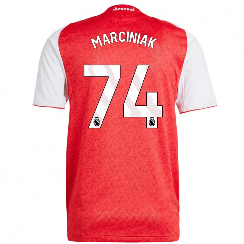 Danxen Mænd Alex Marciniak #74 Rød Hvid Hjemmebane Spillertrøjer 2025/26 Trøje T-Shirt