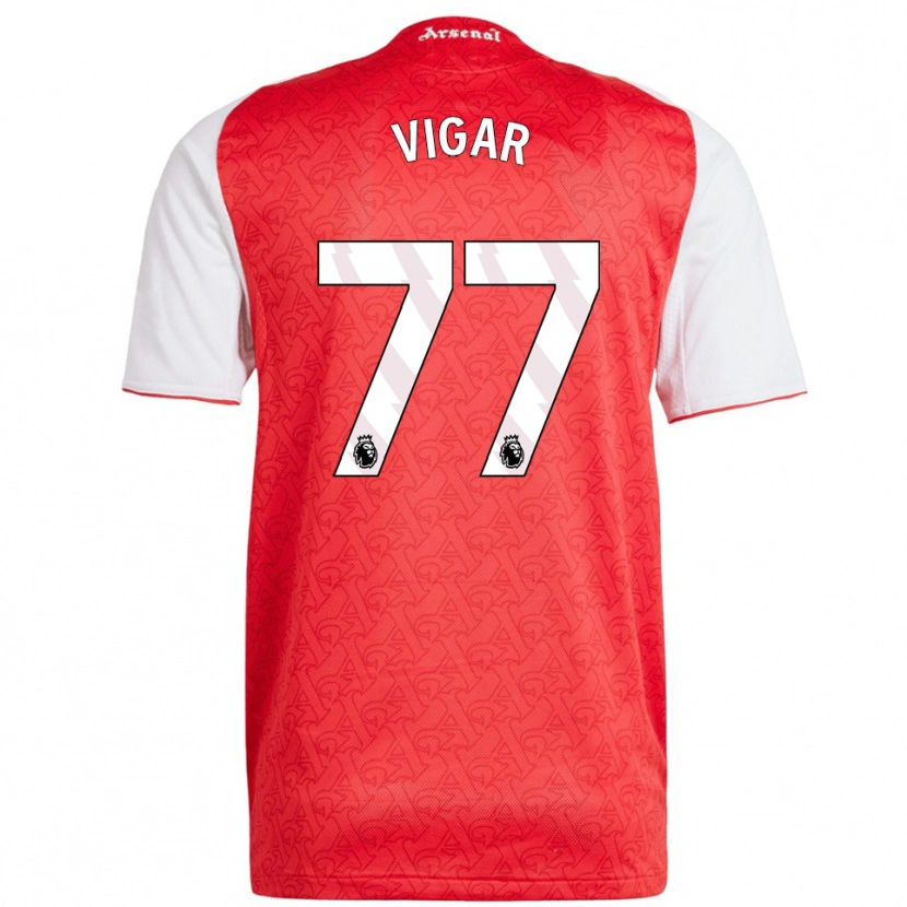 Danxen Mænd Billy Vigar #77 Rød Hvid Hjemmebane Spillertrøjer 2025/26 Trøje T-Shirt