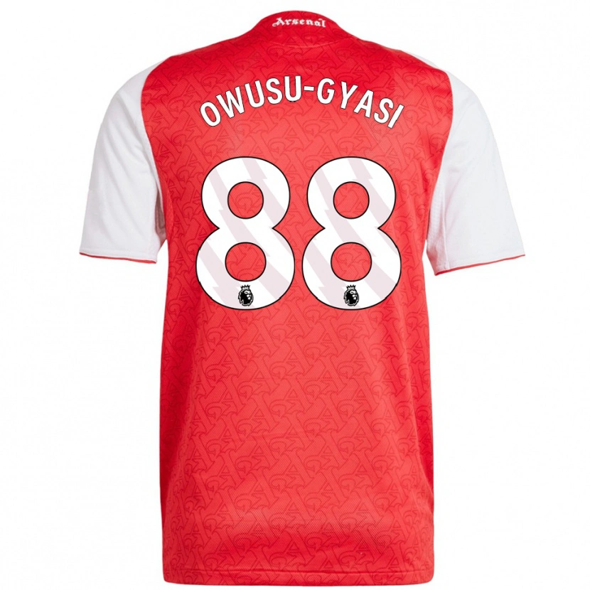 Danxen Mænd Abraham Owusu-Gyasi #88 Rød Hvid Hjemmebane Spillertrøjer 2025/26 Trøje T-Shirt