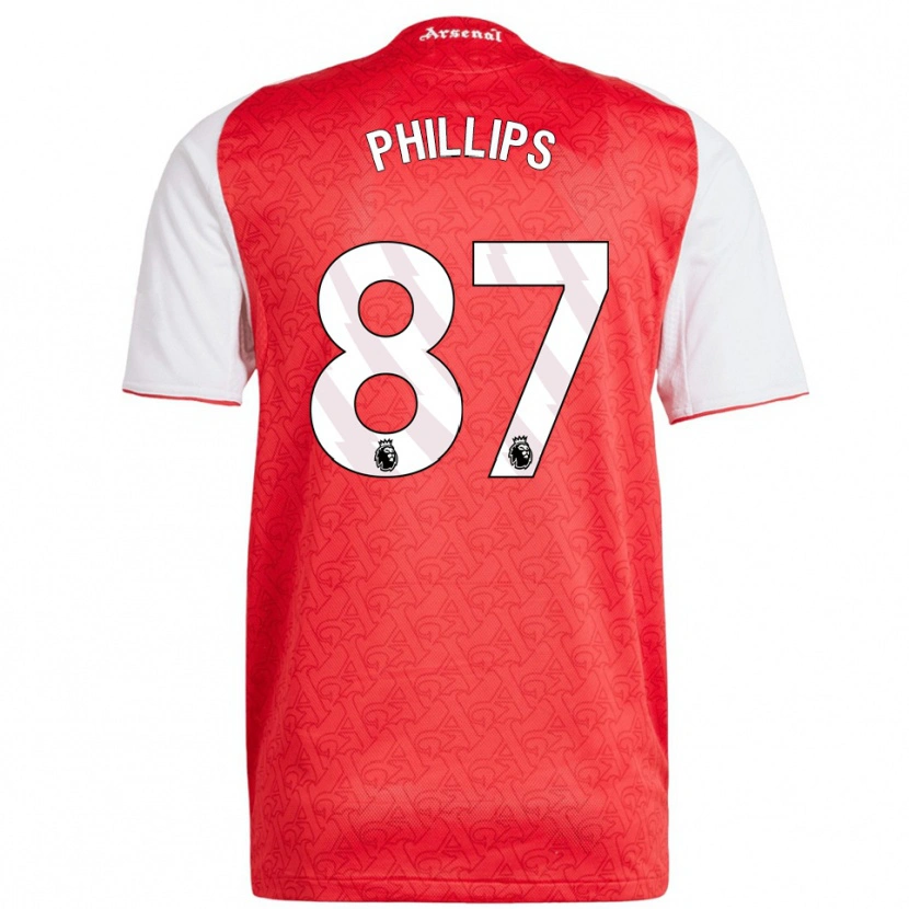 Danxen Mænd Bowen Phillips #87 Rød Hvid Hjemmebane Spillertrøjer 2025/26 Trøje T-Shirt