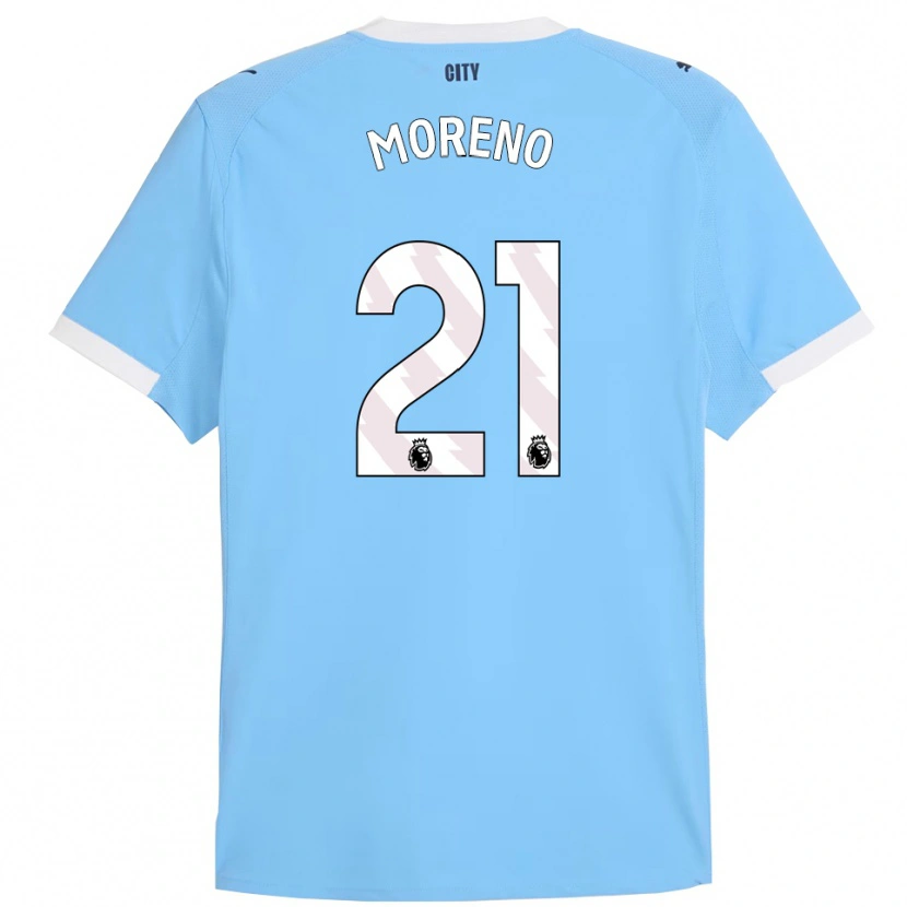 Danxen Mænd Marlos Moreno #21 Himmelblå Hvid Hjemmebane Spillertrøjer 2025/26 Trøje T-Shirt