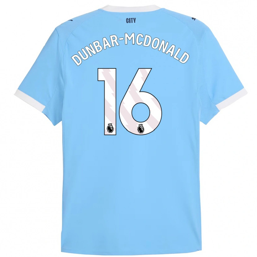 Danxen Mænd Christian Dunbar-Mcdonald #16 Himmelblå Hvid Hjemmebane Spillertrøjer 2025/26 Trøje T-Shirt