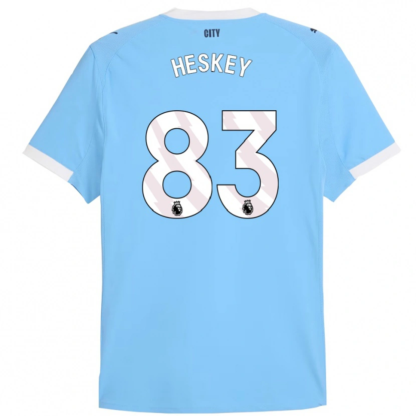 Danxen Mænd Reigan Heskey #83 Himmelblå Hvid Hjemmebane Spillertrøjer 2025/26 Trøje T-Shirt