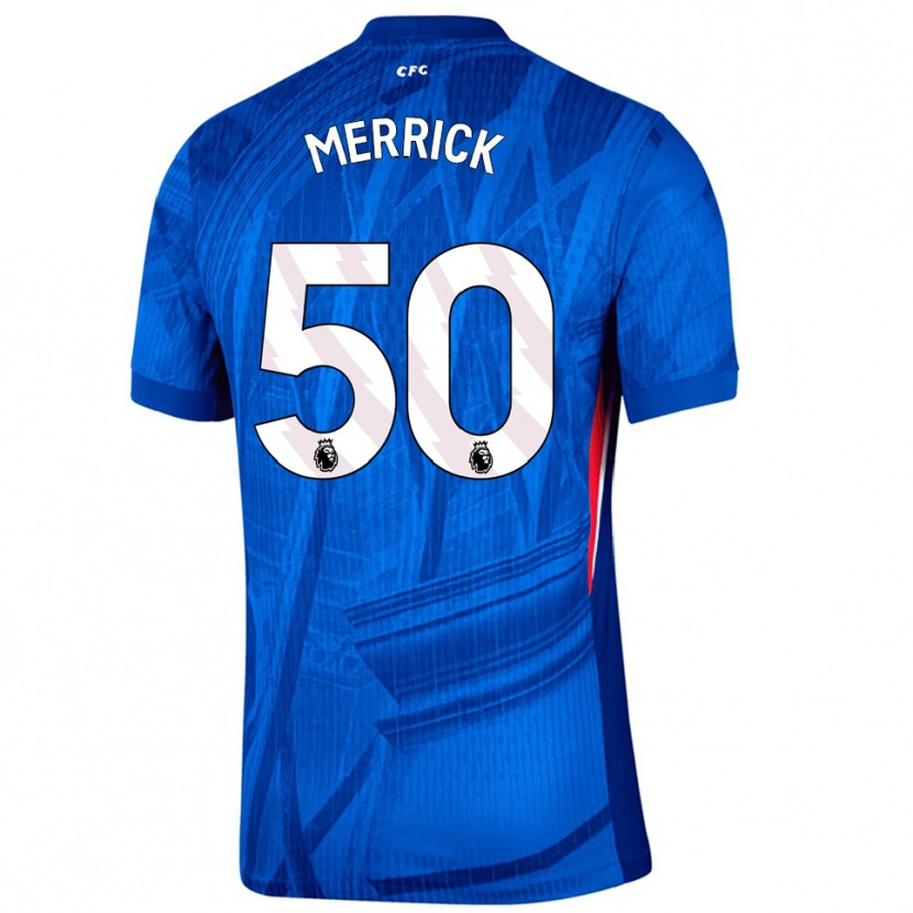 Danxen Mænd Max Merrick #50 Blå Hvid Hjemmebane Spillertrøjer 2025/26 Trøje T-Shirt