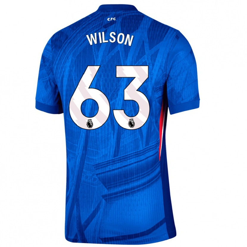 Danxen Mænd Kaiden Wilson #63 Blå Hvid Hjemmebane Spillertrøjer 2025/26 Trøje T-Shirt