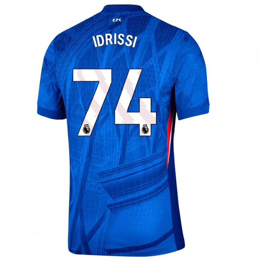 Danxen Mænd Yahya Idrissi #74 Blå Hvid Hjemmebane Spillertrøjer 2025/26 Trøje T-Shirt