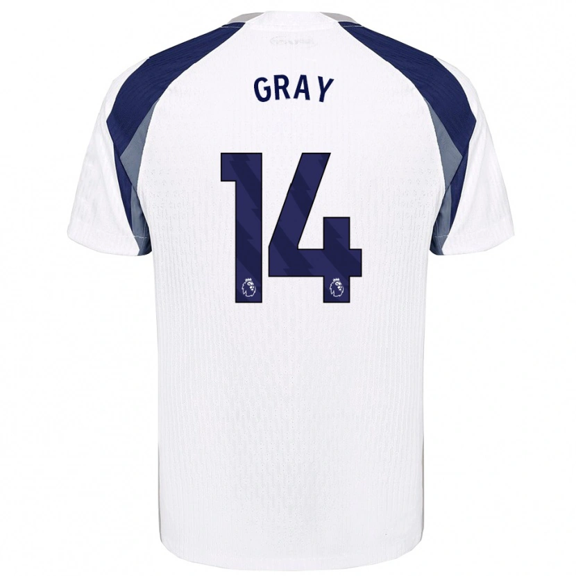 Danxen Mænd Archie Gray #14 Hvid Navy Hjemmebane Spillertrøjer 2025/26 Trøje T-Shirt