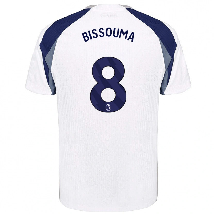 Danxen Mænd Yves Bissouma #8 Hvid Navy Hjemmebane Spillertrøjer 2025/26 Trøje T-Shirt