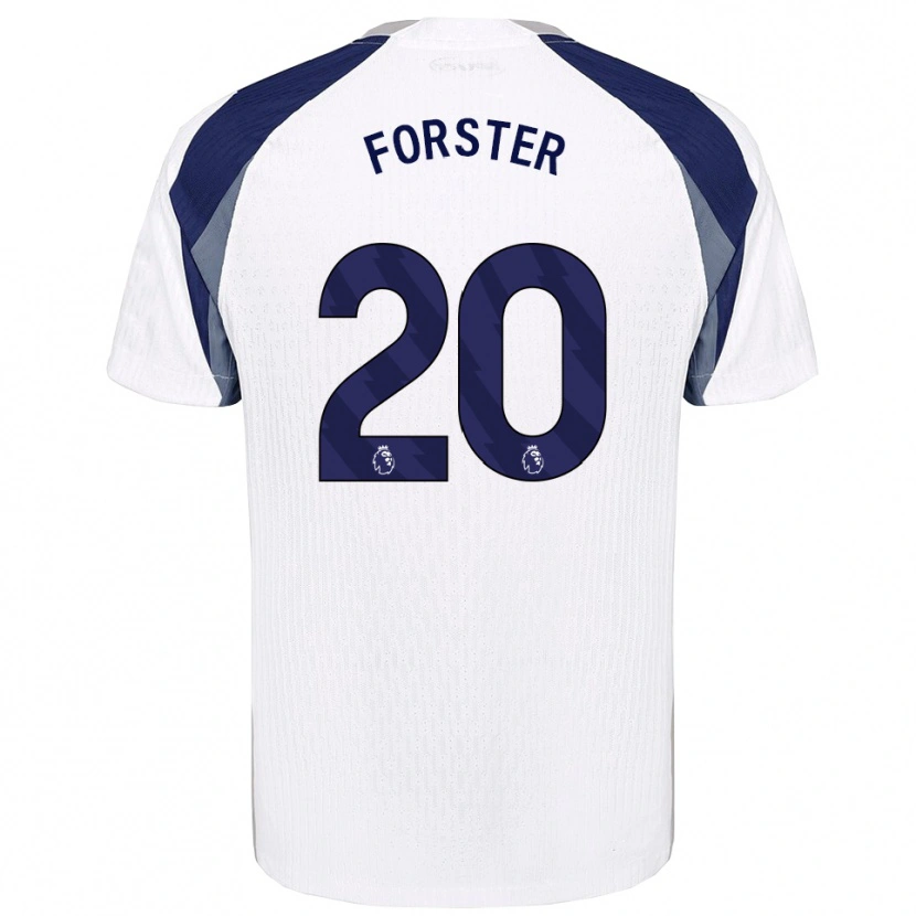 Danxen Mænd Fraser Forster #20 Hvid Navy Hjemmebane Spillertrøjer 2025/26 Trøje T-Shirt