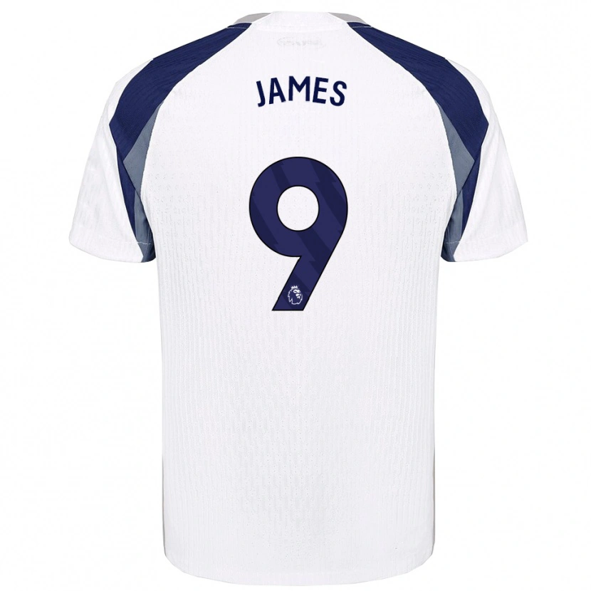 Danxen Mænd Herbie James #9 Hvid Navy Hjemmebane Spillertrøjer 2025/26 Trøje T-Shirt