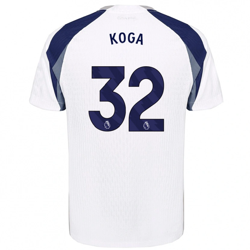 Danxen Mænd Tōko Koga #32 Hvid Navy Hjemmebane Spillertrøjer 2025/26 Trøje T-Shirt