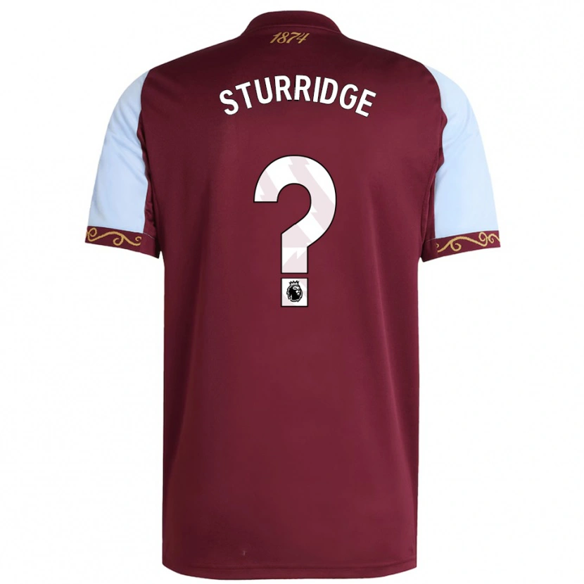 Danxen Mænd Dj Campton Sturridge #0 Bourgogne Himmelblå Hjemmebane Spillertrøjer 2025/26 Trøje T-Shirt