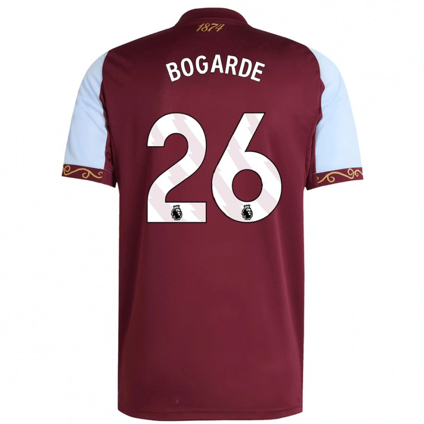 Danxen Mænd Lamare Bogarde #26 Bourgogne Himmelblå Hjemmebane Spillertrøjer 2025/26 Trøje T-Shirt