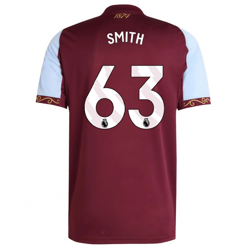 Danxen Mænd Kerr Smith #63 Bourgogne Himmelblå Hjemmebane Spillertrøjer 2025/26 Trøje T-Shirt