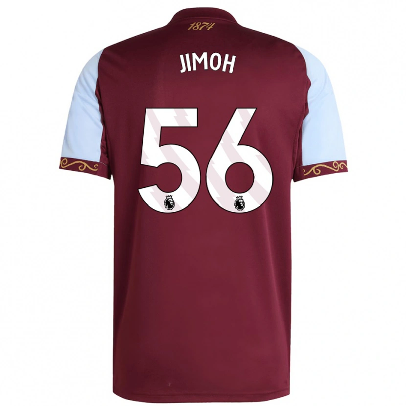 Danxen Mænd Jamaldeen Jimoh-Aloba #56 Bourgogne Himmelblå Hjemmebane Spillertrøjer 2025/26 Trøje T-Shirt