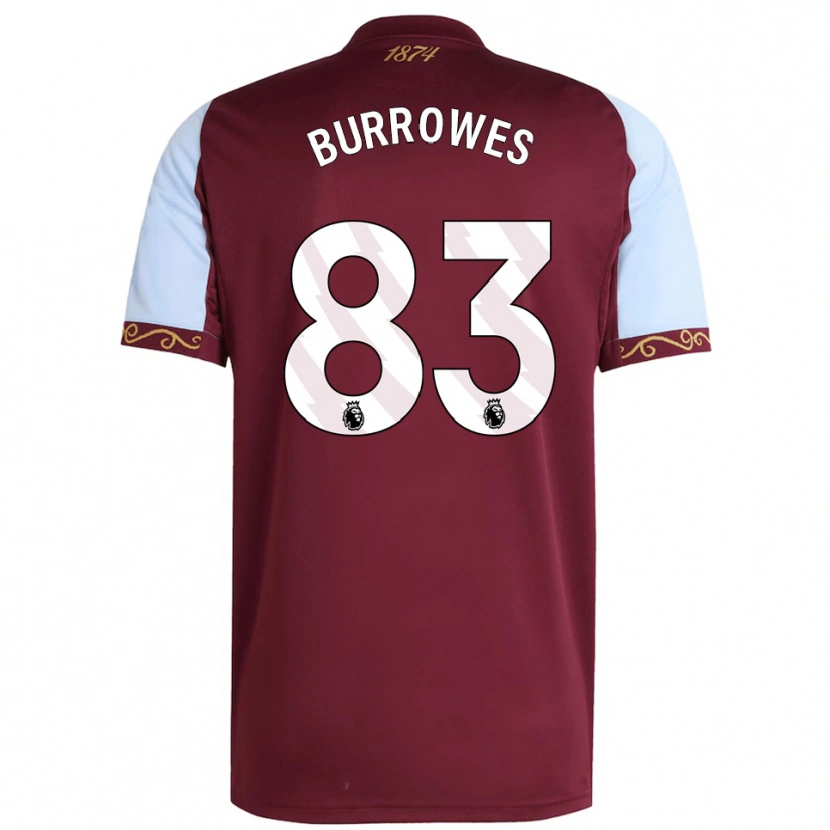 Danxen Mænd Bradley Burrowes #83 Bourgogne Himmelblå Hjemmebane Spillertrøjer 2025/26 Trøje T-Shirt
