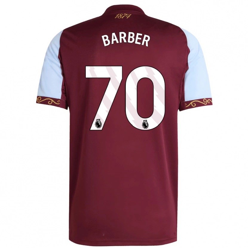 Danxen Mænd Jayden Barber #70 Bourgogne Himmelblå Hjemmebane Spillertrøjer 2025/26 Trøje T-Shirt
