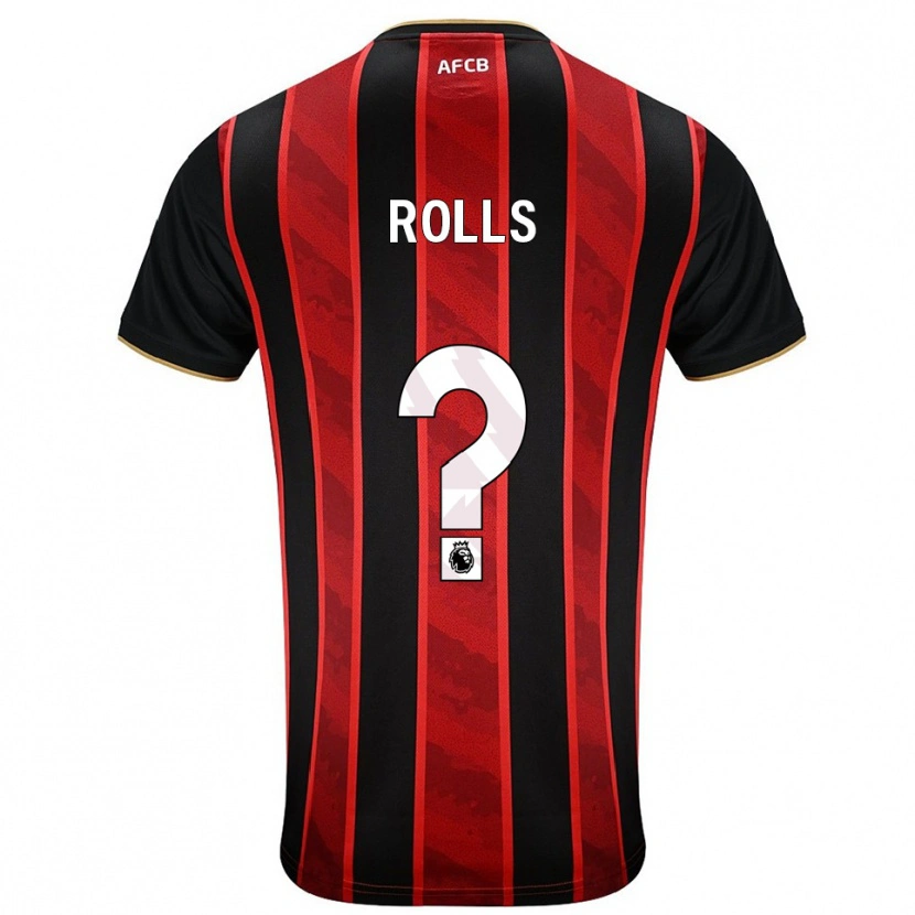 Danxen Mænd Thomas Rolls #0 Rød Sort Hjemmebane Spillertrøjer 2025/26 Trøje T-Shirt