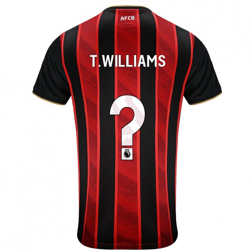 Danxen Mænd Toure Williams #0 Rød Sort Hjemmebane Spillertrøjer 2025/26 Trøje T-Shirt
