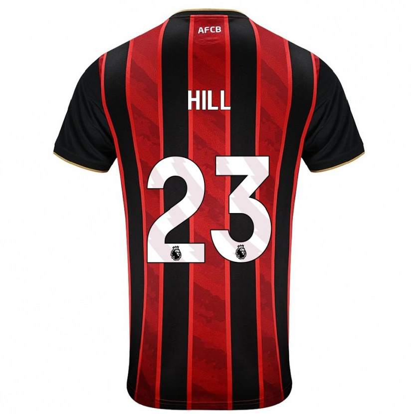 Danxen Mænd James Hill #23 Rød Sort Hjemmebane Spillertrøjer 2025/26 Trøje T-Shirt