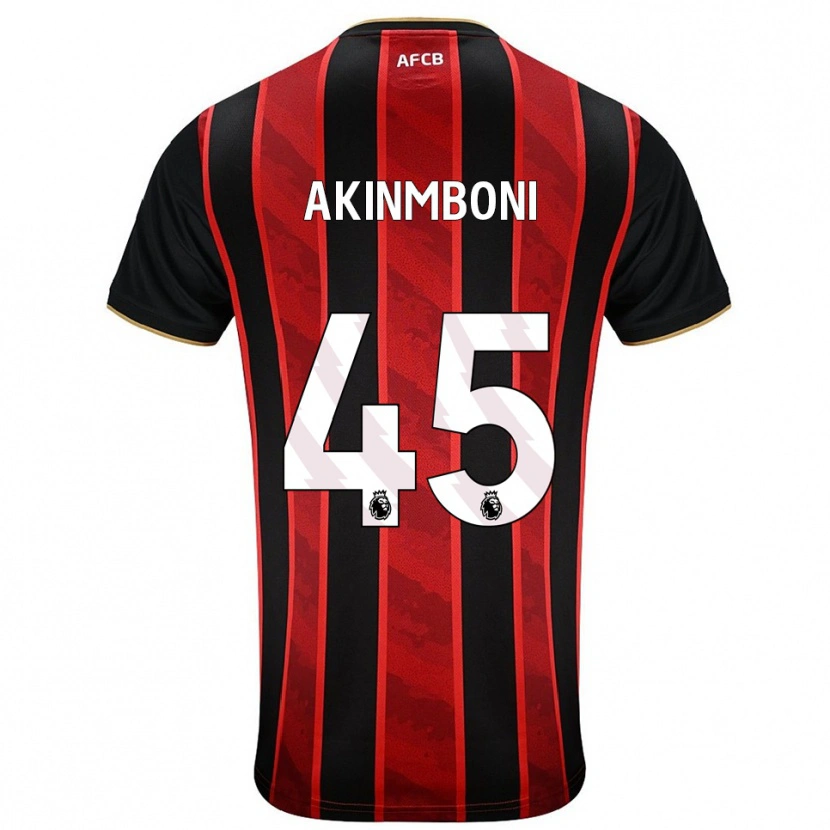 Danxen Mænd Matai Akinmboni #45 Rød Sort Hjemmebane Spillertrøjer 2025/26 Trøje T-Shirt