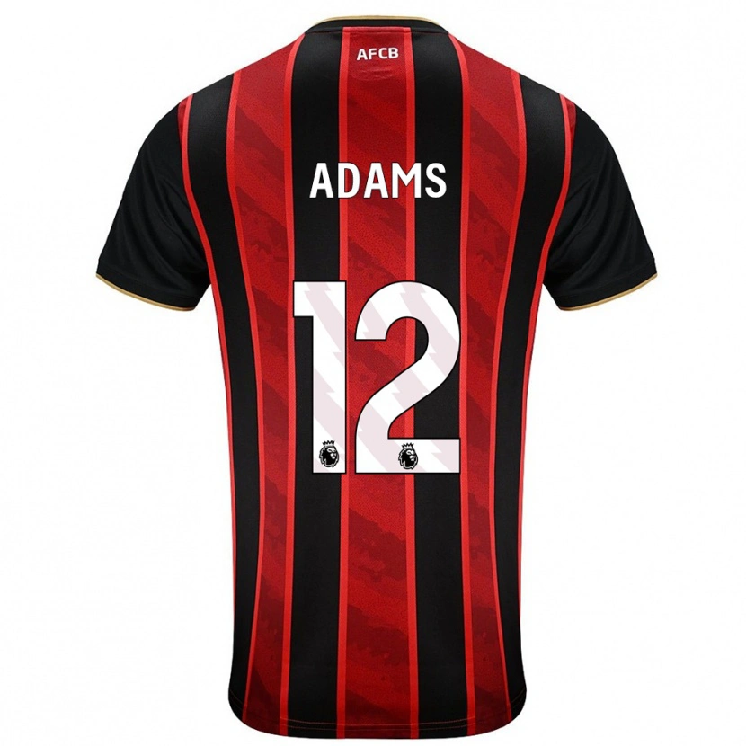 Danxen Mænd Tyler Adams #12 Rød Sort Hjemmebane Spillertrøjer 2025/26 Trøje T-Shirt