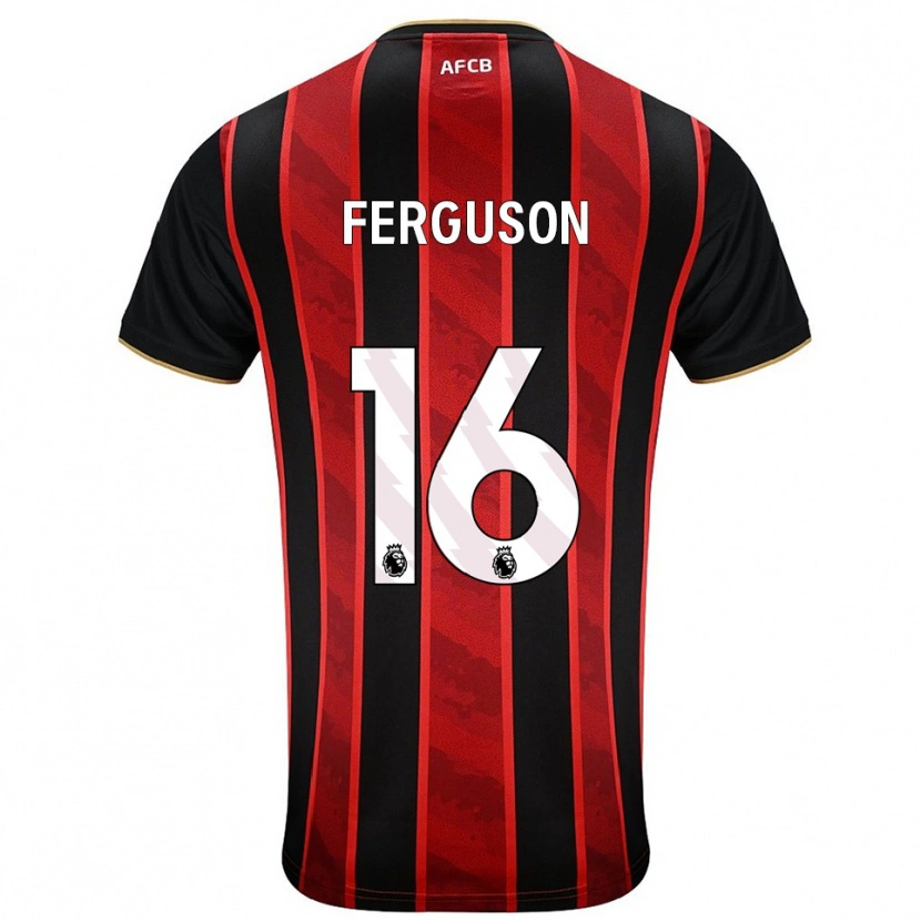 Danxen Mænd Josh Ferguson #16 Rød Sort Hjemmebane Spillertrøjer 2025/26 Trøje T-Shirt