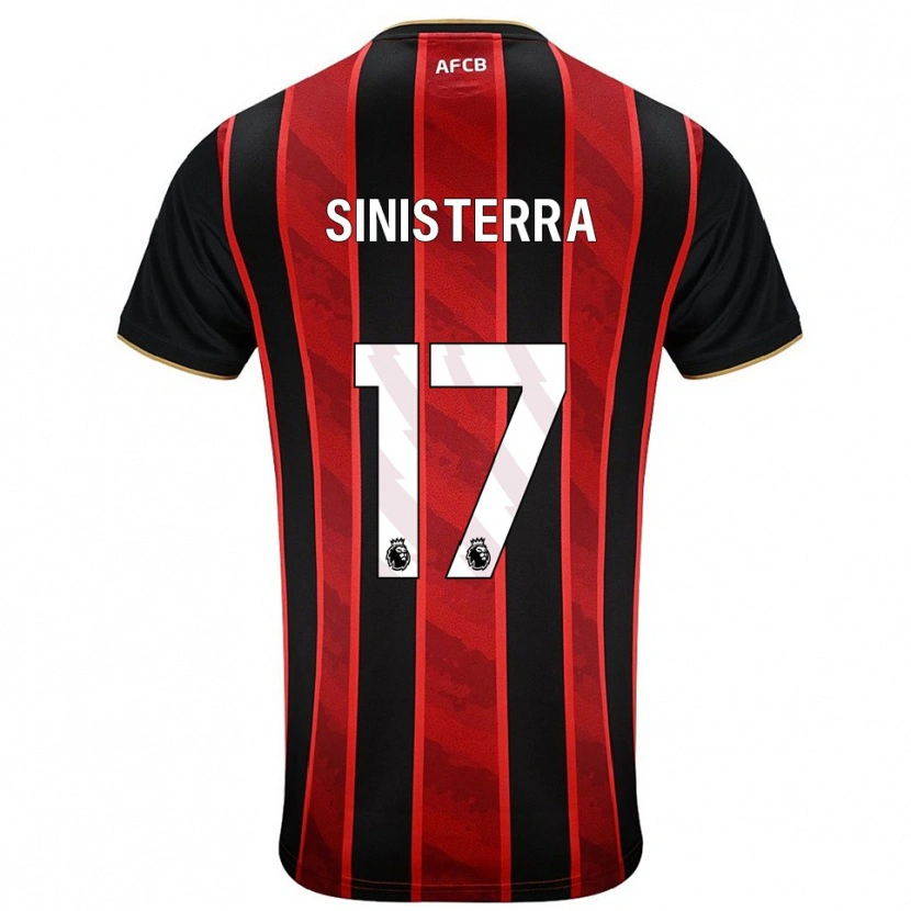 Danxen Mænd Luis Sinisterra #17 Rød Sort Hjemmebane Spillertrøjer 2025/26 Trøje T-Shirt