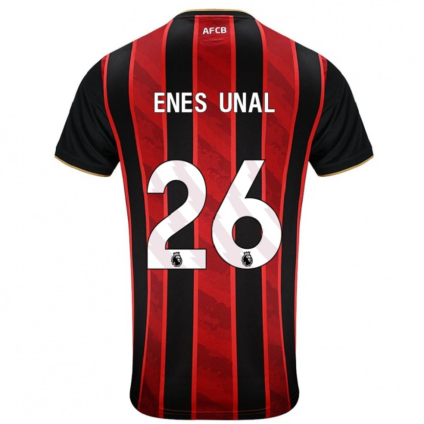 Danxen Mænd Enes Ünal #26 Rød Sort Hjemmebane Spillertrøjer 2025/26 Trøje T-Shirt