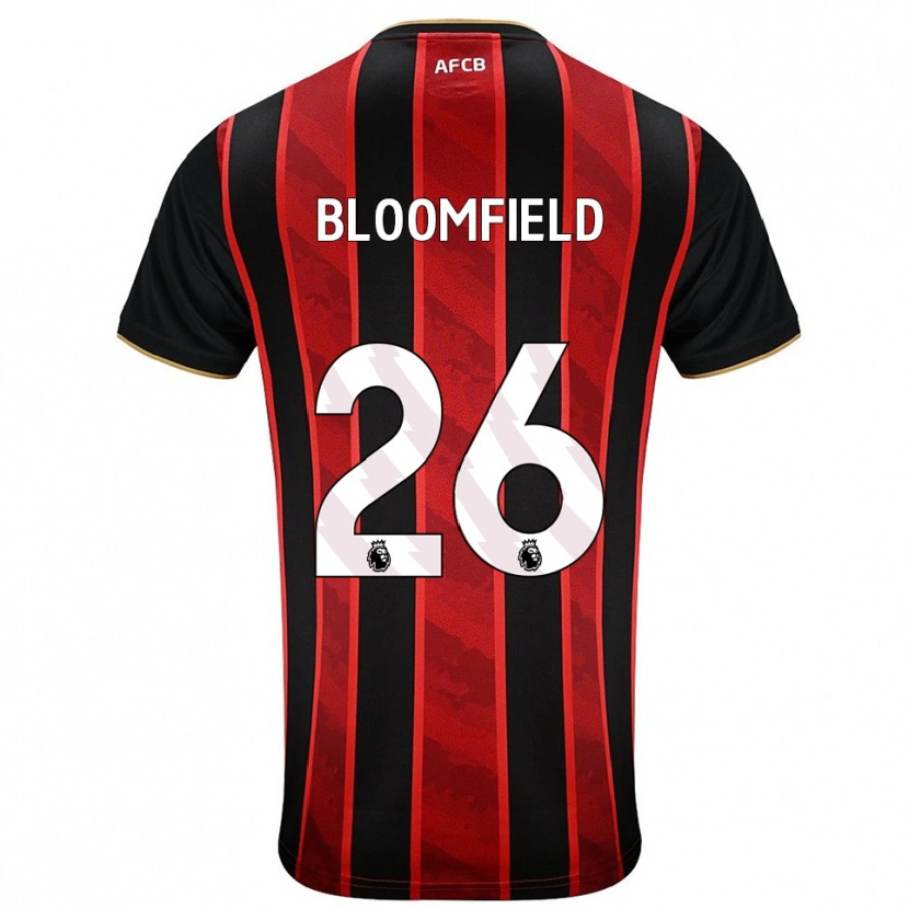 Danxen Mænd Erin Bloomfield #26 Rød Sort Hjemmebane Spillertrøjer 2025/26 Trøje T-Shirt