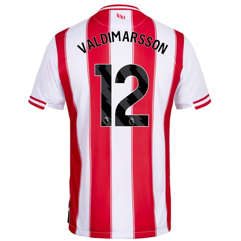 Danxen Mænd Hákon Rafn Valdimarsson #12 Rød Hvid Hjemmebane Spillertrøjer 2025/26 Trøje T-Shirt
