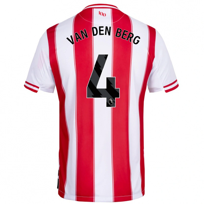 Danxen Mænd Sepp Van Den Berg #4 Rød Hvid Hjemmebane Spillertrøjer 2025/26 Trøje T-Shirt