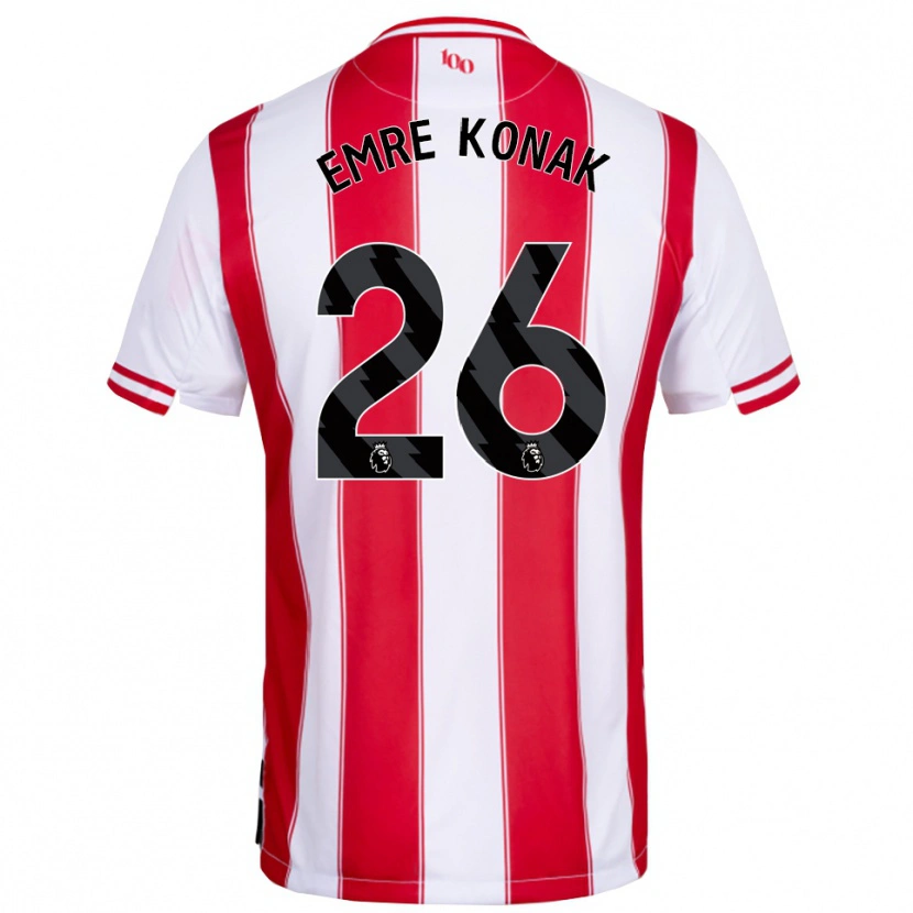 Danxen Mænd Yunus Emre Konak #26 Rød Hvid Hjemmebane Spillertrøjer 2025/26 Trøje T-Shirt