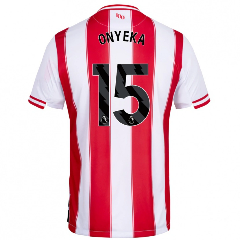 Danxen Mænd Frank Onyeka #15 Rød Hvid Hjemmebane Spillertrøjer 2025/26 Trøje T-Shirt