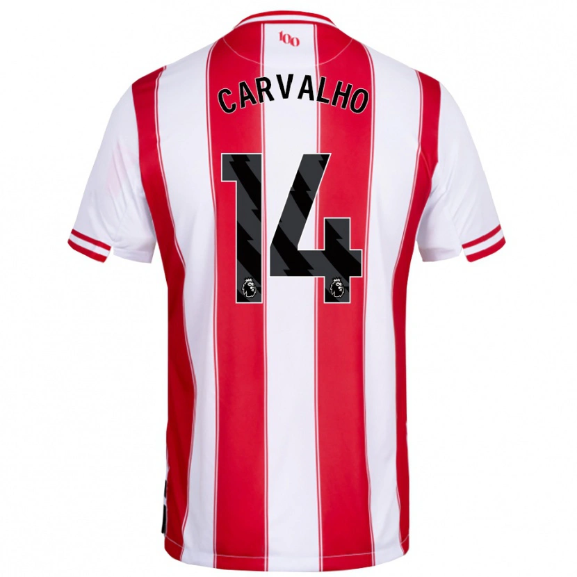 Danxen Mænd Fábio Carvalho #14 Rød Hvid Hjemmebane Spillertrøjer 2025/26 Trøje T-Shirt