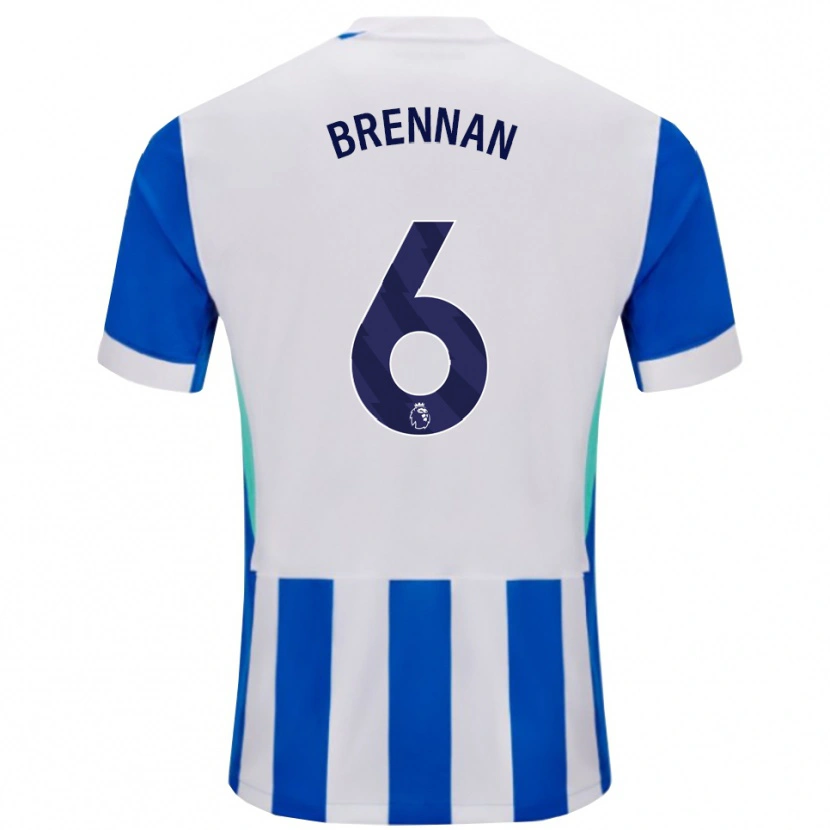 Danxen Mænd Zach Brennan #6 Blå Hvid Hjemmebane Spillertrøjer 2025/26 Trøje T-Shirt
