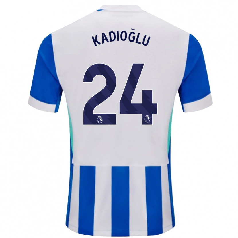 Danxen Mænd Ferdi Kadıoğlu #24 Blå Hvid Hjemmebane Spillertrøjer 2025/26 Trøje T-Shirt