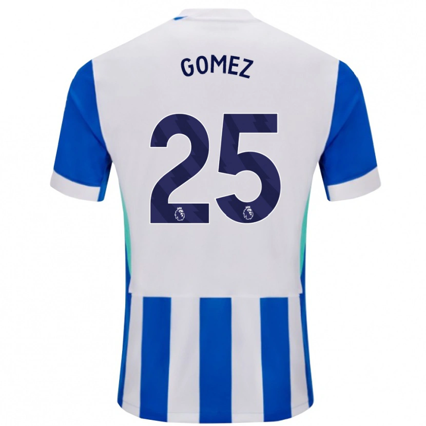 Danxen Mænd Diego Gómez #25 Blå Hvid Hjemmebane Spillertrøjer 2025/26 Trøje T-Shirt