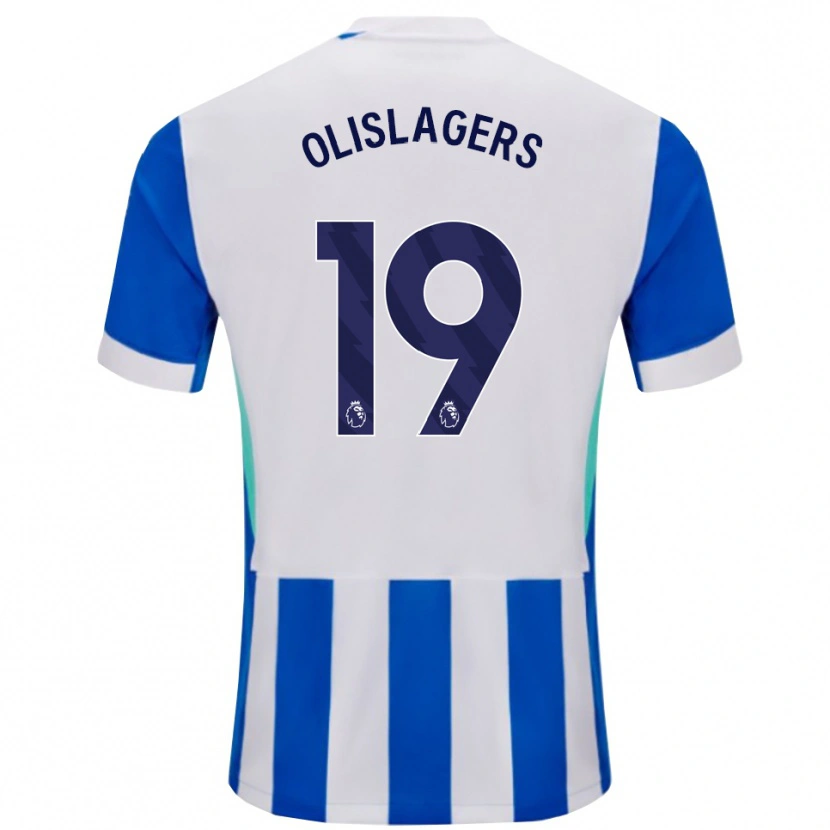 Danxen Mænd Marisa Olislagers #19 Blå Hvid Hjemmebane Spillertrøjer 2025/26 Trøje T-Shirt