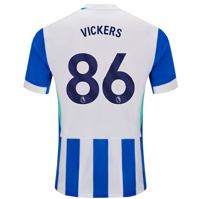 Danxen Mænd Jacob Vickers #86 Blå Hvid Hjemmebane Spillertrøjer 2025/26 Trøje T-Shirt
