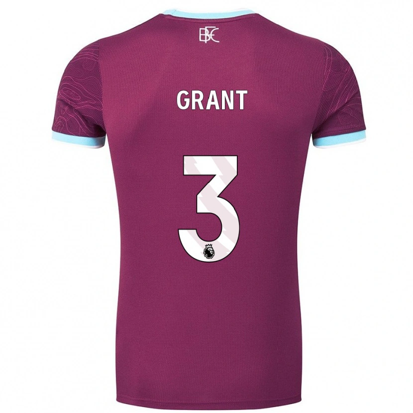 Danxen Mænd Bradley Grant #3 Bourgogne Himmelblå Hjemmebane Spillertrøjer 2025/26 Trøje T-Shirt